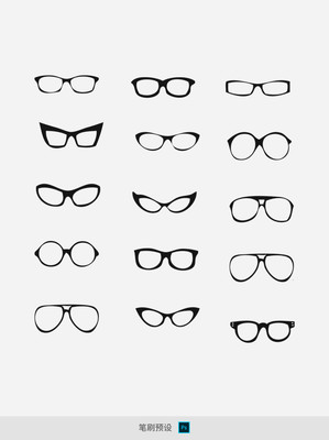 各種卡通眼鏡畫筆矢量圖免費(fèi)下載_abr格式_編號(hào)34812849